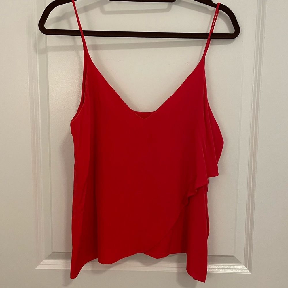 Rory Beca Ruffle Silk Camisole - Red - Size M
